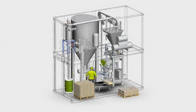 BVPV Gross Pneumatic Packer inside the VeloUnit container